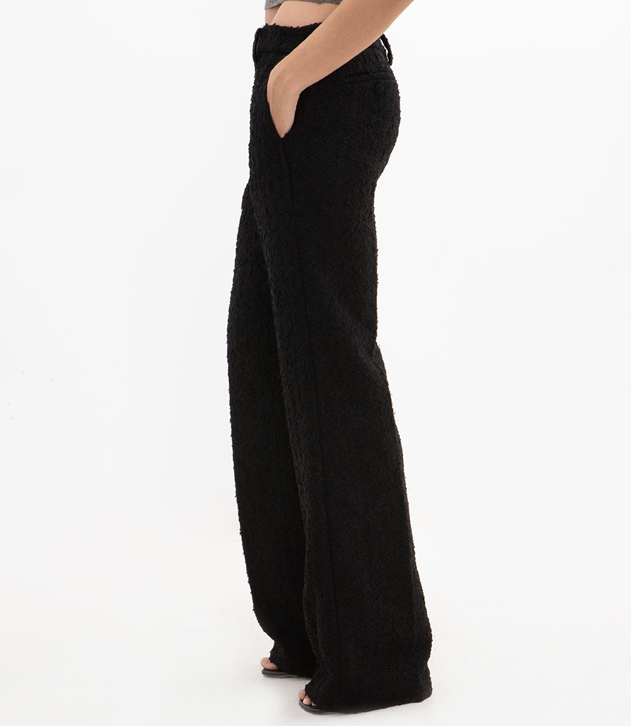 FLARED TAILORED BOUCLE TROUSERS
