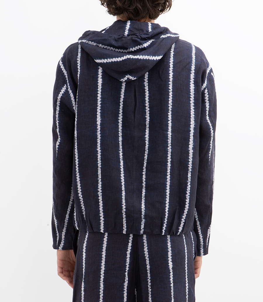 SHIBORI STRIPE HOODIE