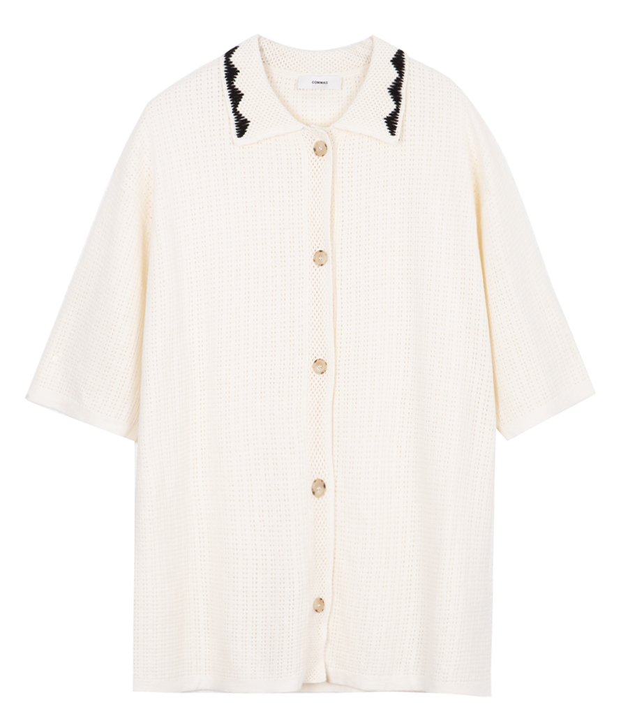 COMMAS - EMBROIDERED CROCHET COLLAR  POLO