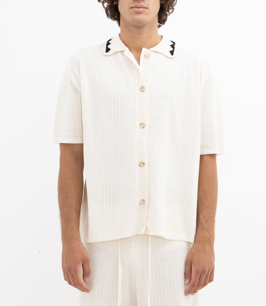 EMBROIDERED CROCHET COLLAR  POLO
