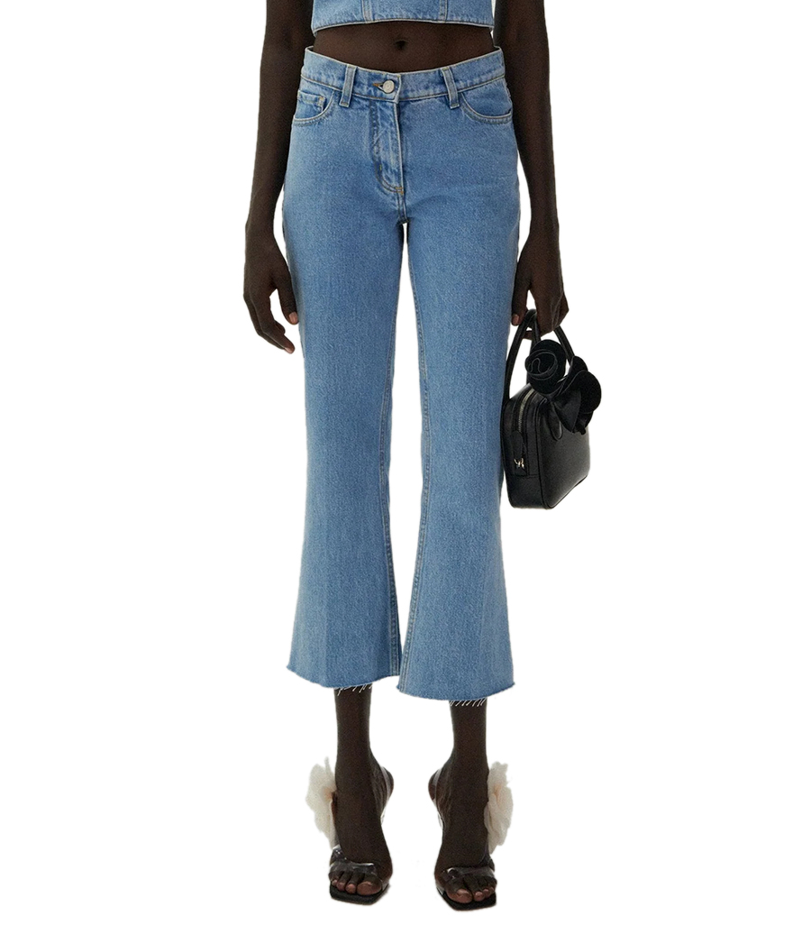 CROPPED DENIM FLARE PANTS