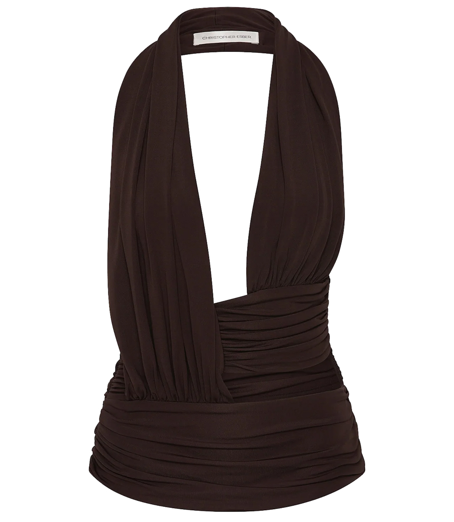 CHRISTOPHER ESBER - DRAPED CUMMERBUND JERSEY TOP