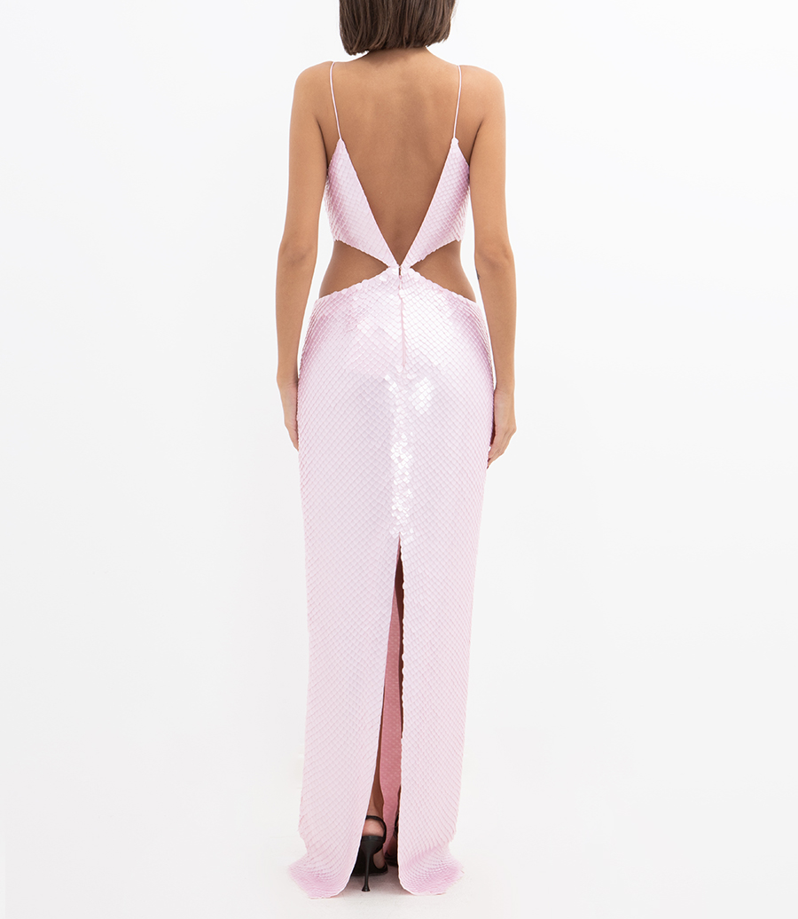 LONG FISHSCALE CUT OUT MAXI DRESS