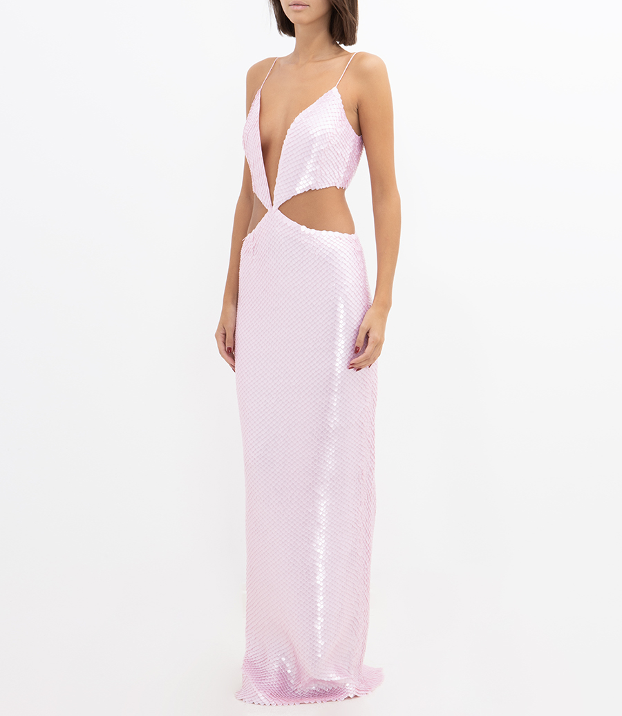 LONG FISHSCALE CUT OUT MAXI DRESS