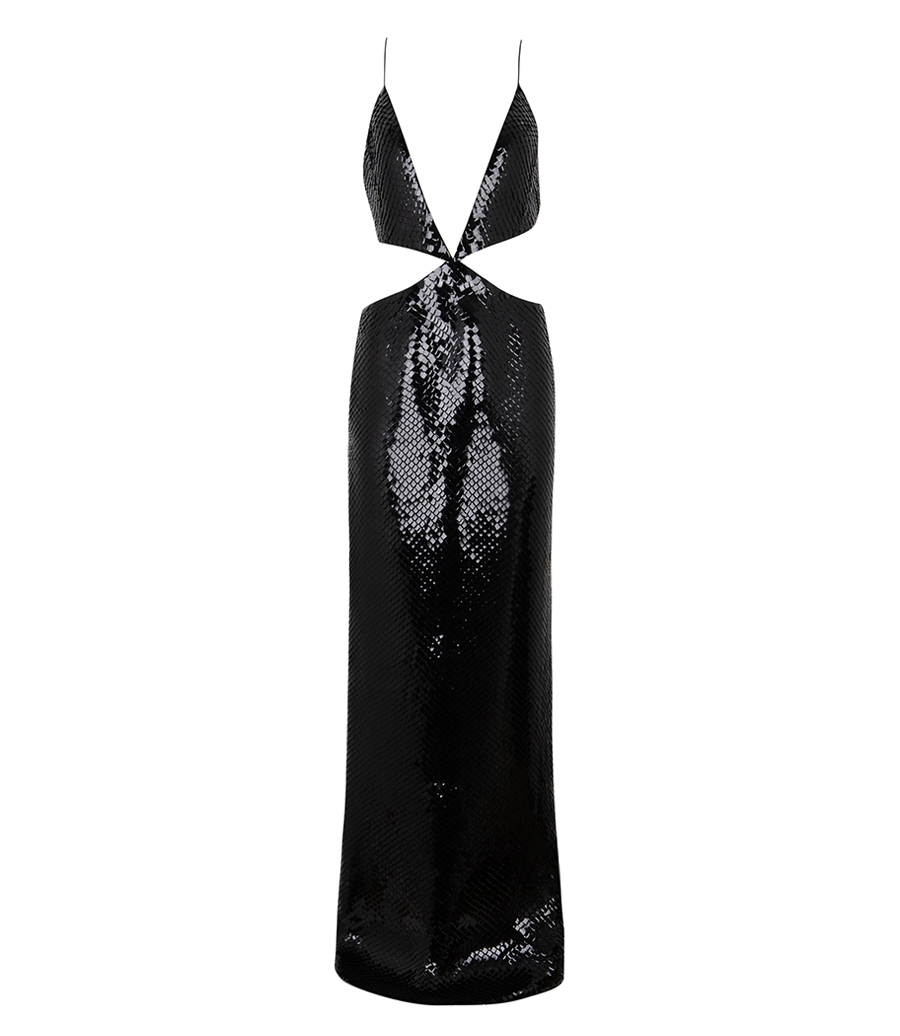 MONOT - LONG FISHSCALE CUT OUT MAXI DRESS