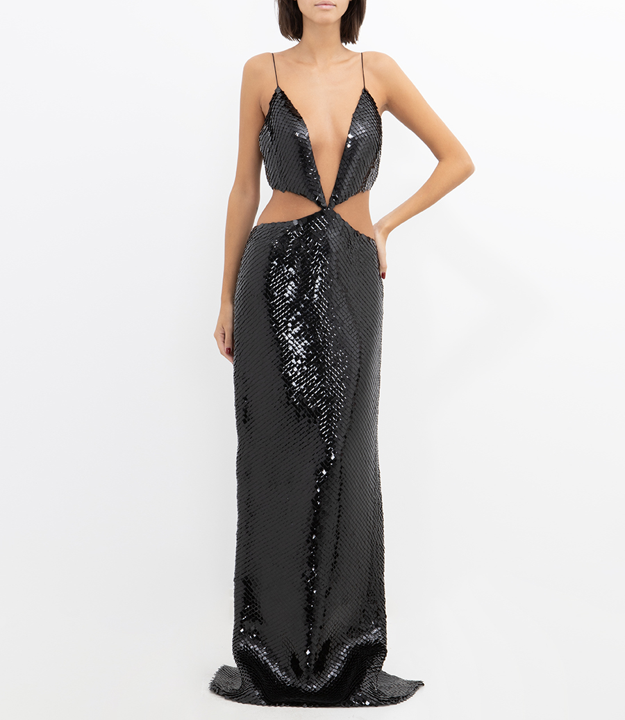 LONG FISHSCALE CUT OUT MAXI DRESS