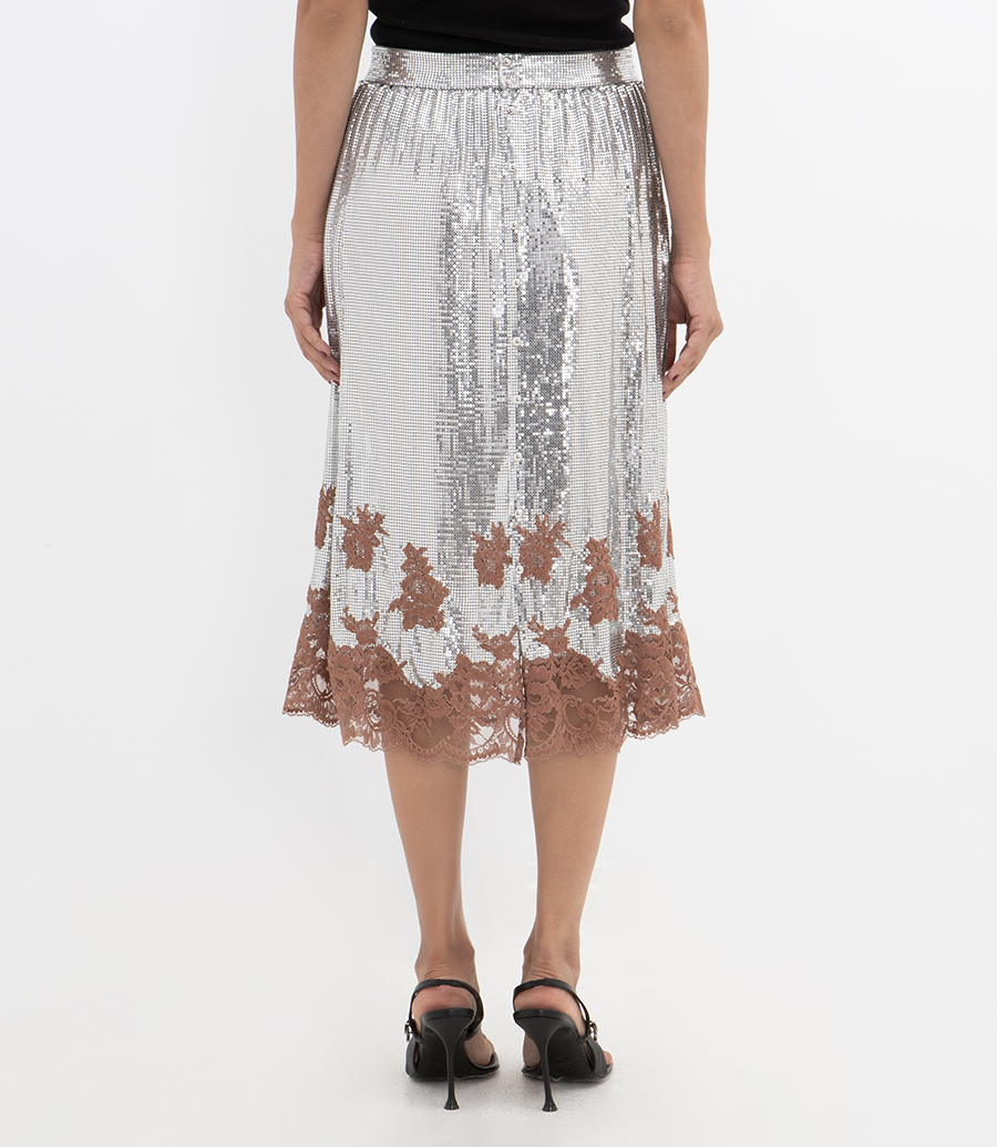 LACE FINISH MESH SKIRT
