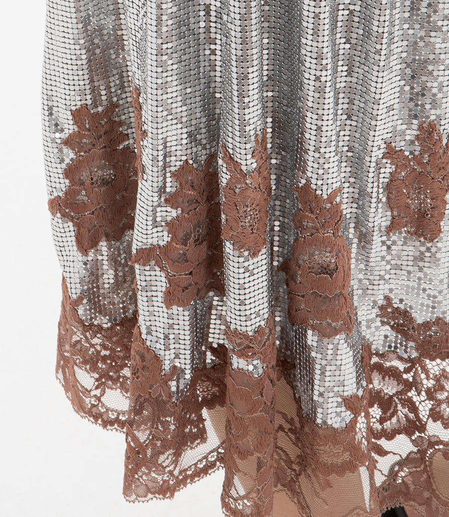 LACE FINISH MESH SKIRT
