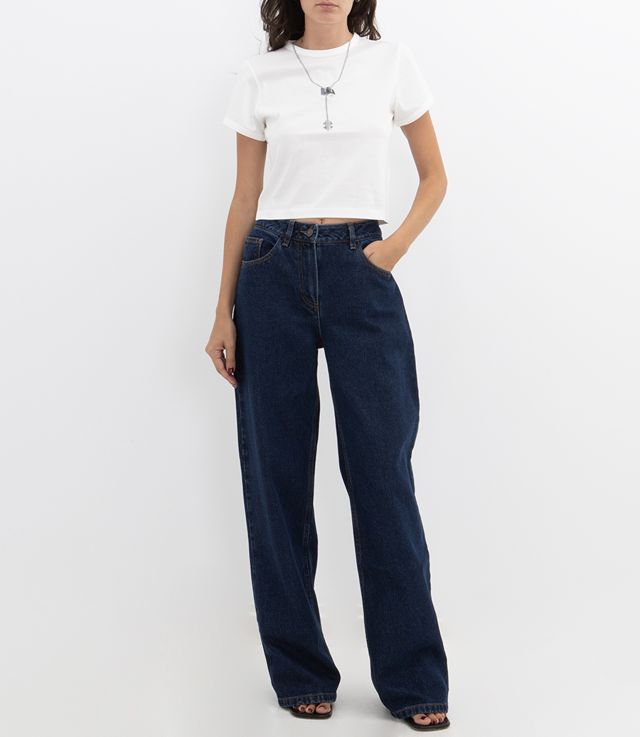 LOOSE LEG DENIM PANTS
