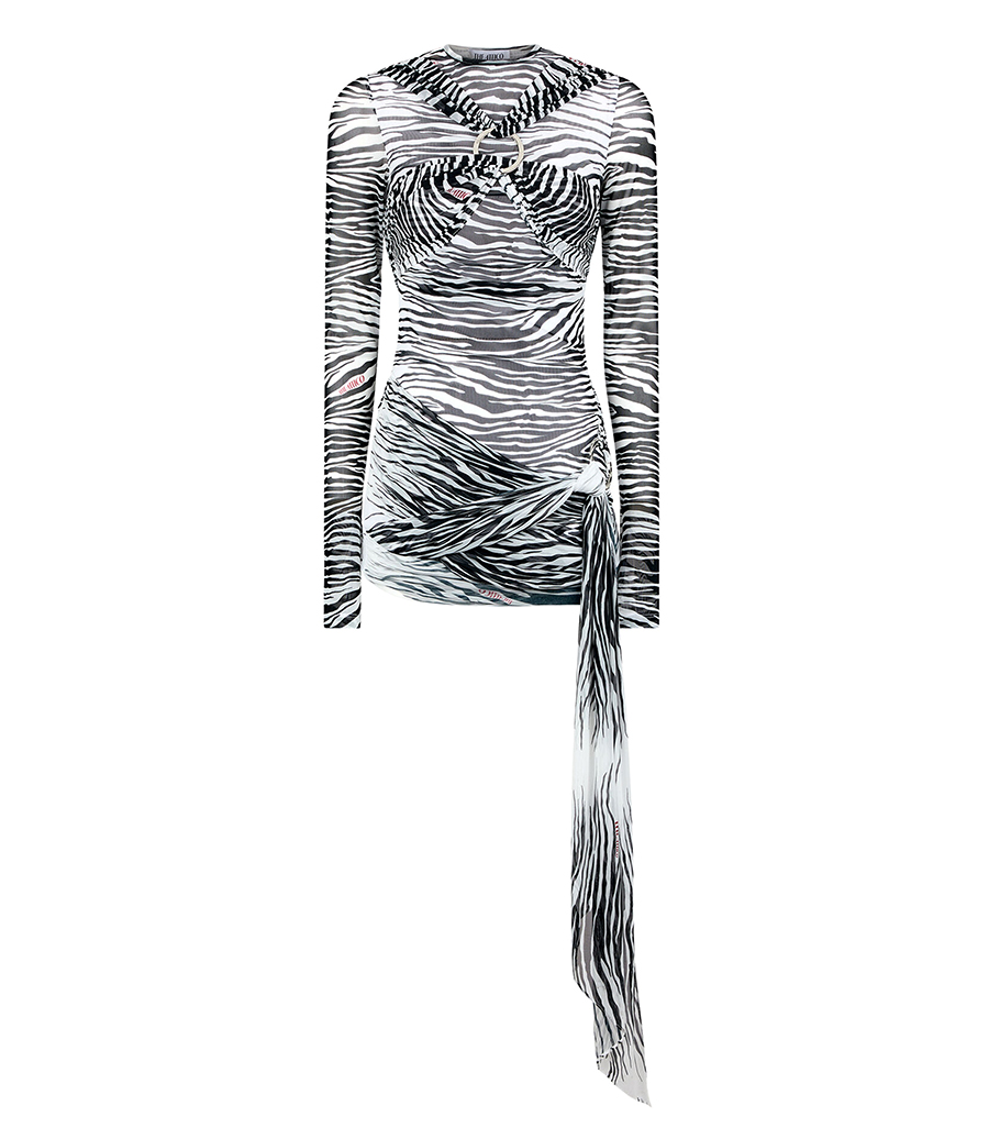 THE ATTICO - ''FRAN'' BLACK AND WHITE MINI DRESS