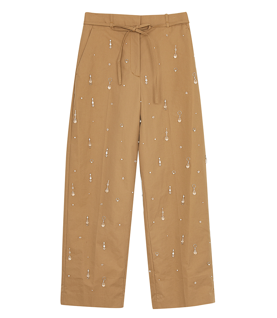 3.1 PHILLIP LIM - DRIP EMBELLISHED CHINO WIDE LEG PANT