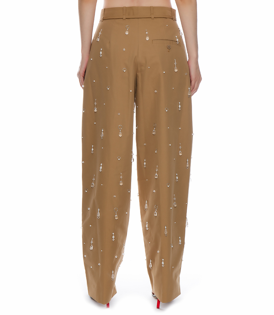 DRIP EMBELLISHED CHINO WIDE LEG PANT
