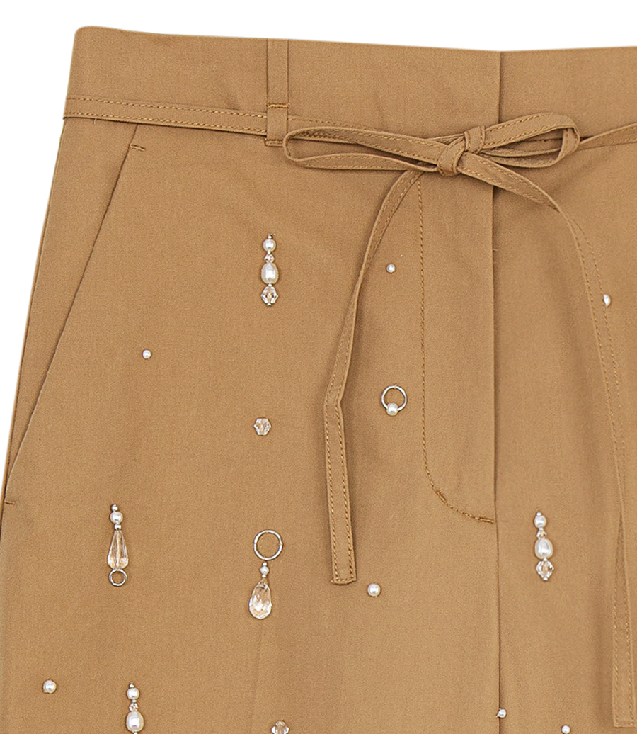 DRIP EMBELLISHED CHINO WIDE LEG PANT