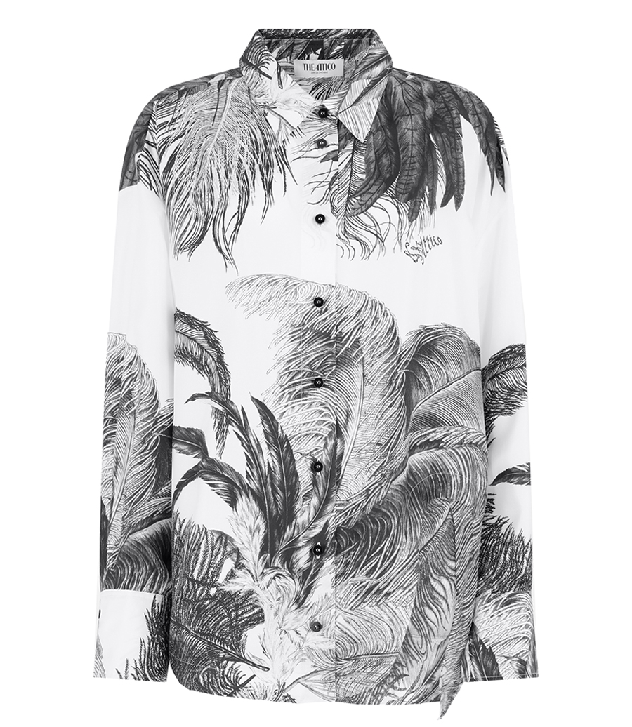 THE ATTICO - TWILL FEATHERS PRINT SHIRT