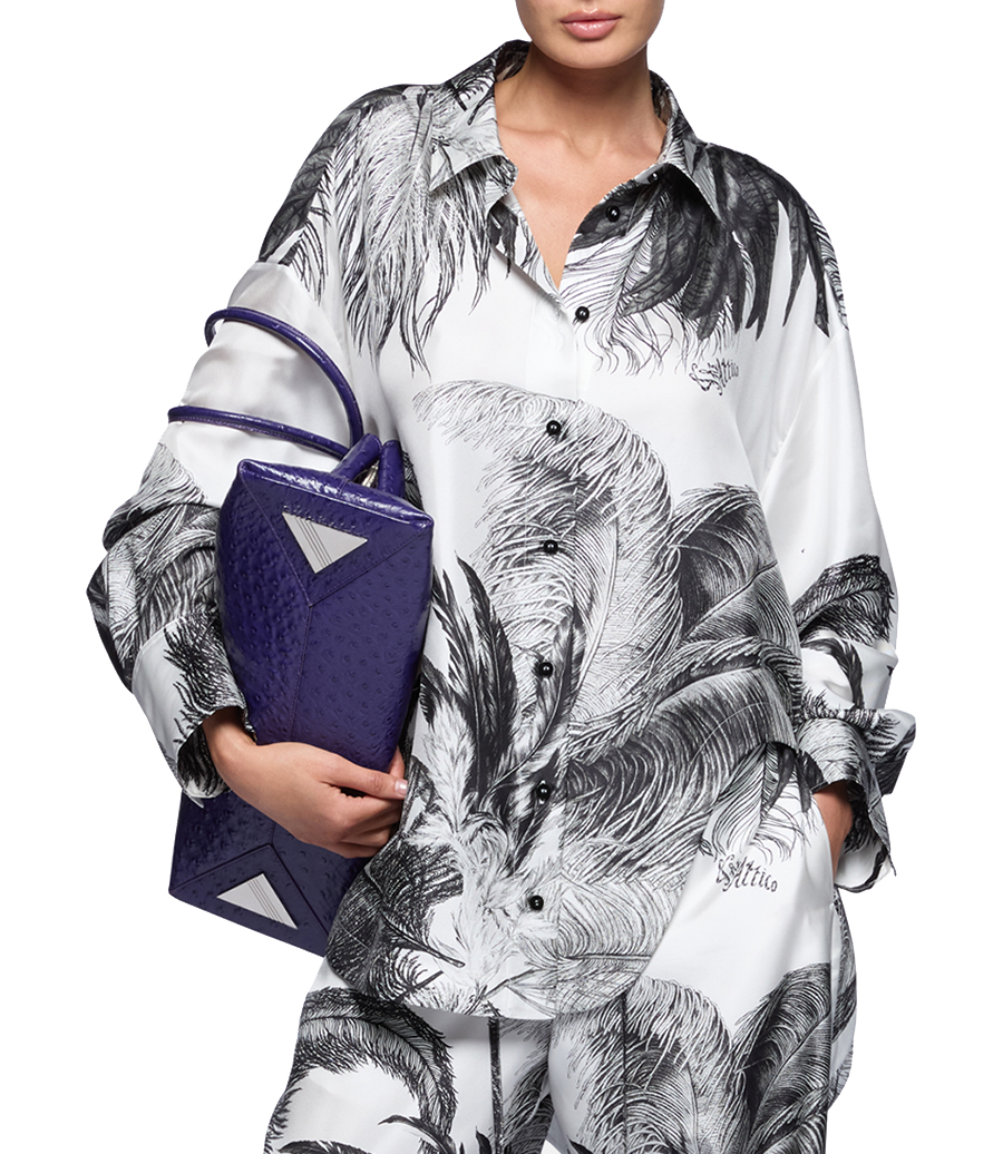 TWILL FEATHERS PRINT SHIRT