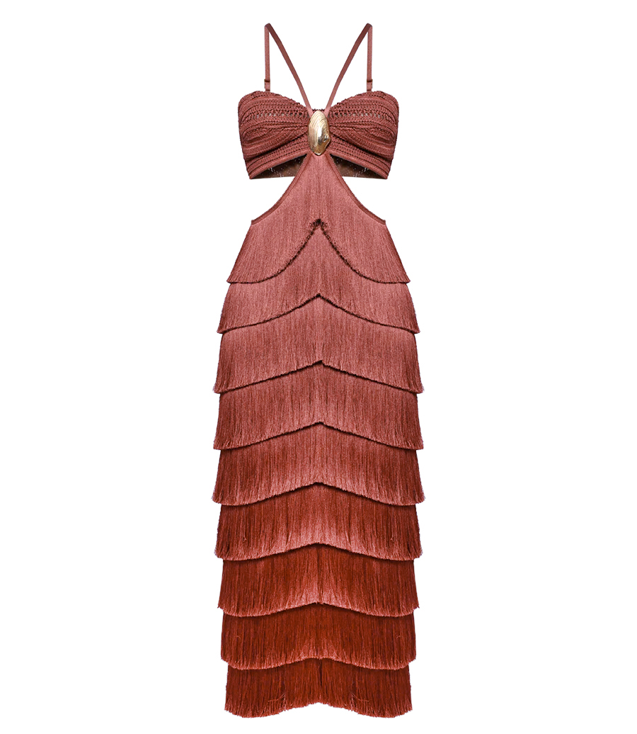 PATBO - AMETHYST FRINGE MIDI DRESS