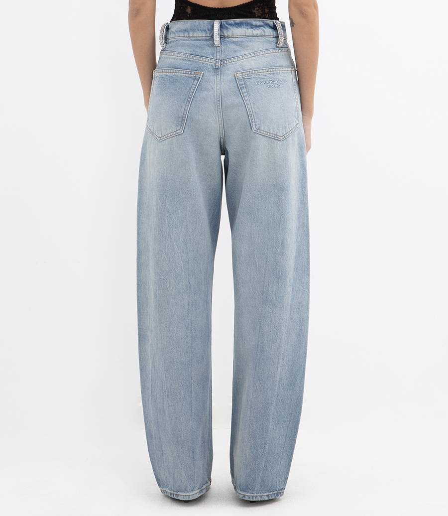 FLOAT RELAXED JEAN WITH CRYSTAL BELTLOOPS