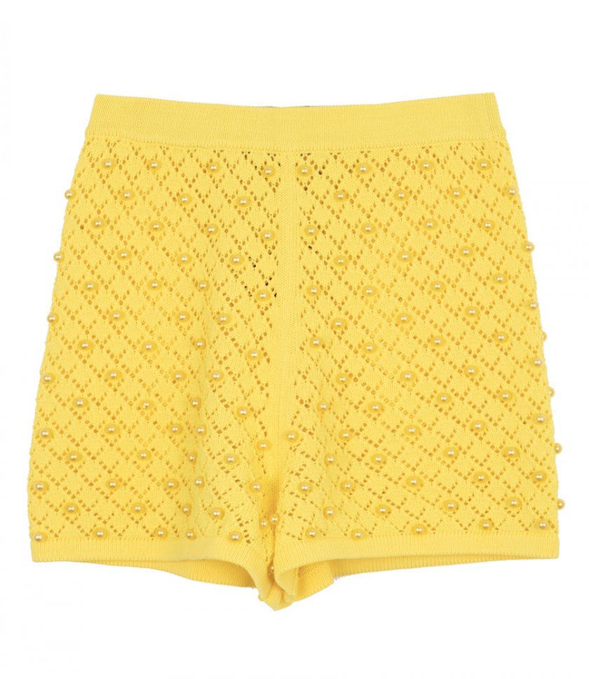 DAVID KOMA - PEARL DETAIL KNIT SHORTS