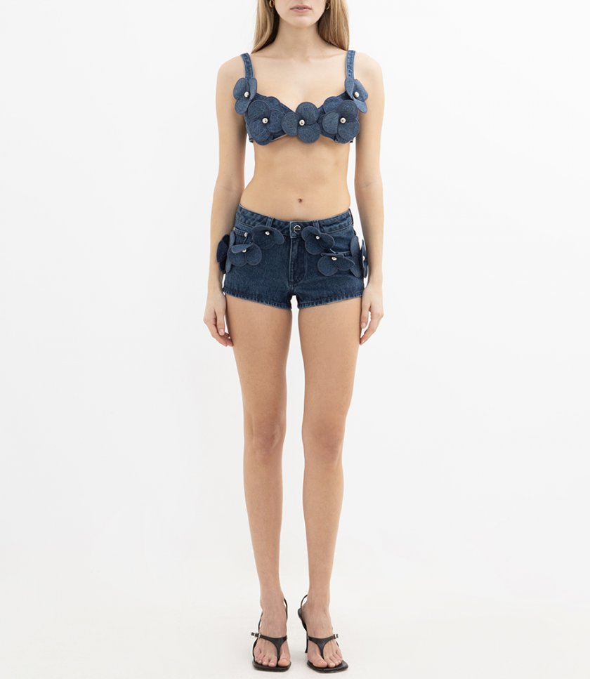 FLOWER EMBROIDERED SHORTS