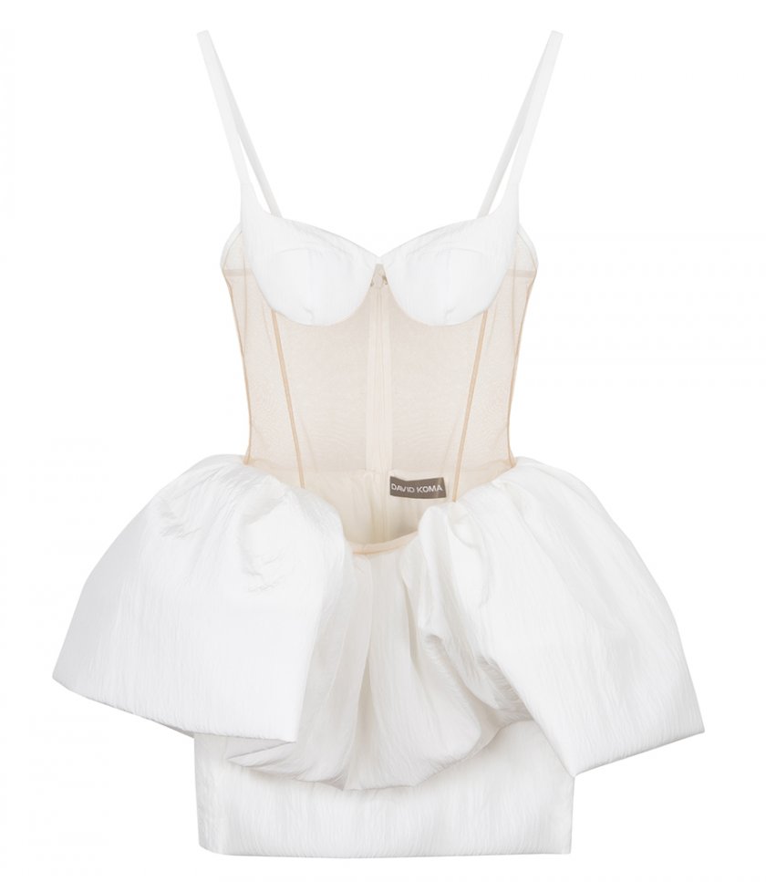 DAVID KOMA - PUFF SKIRT DETAIL MINI DRESS