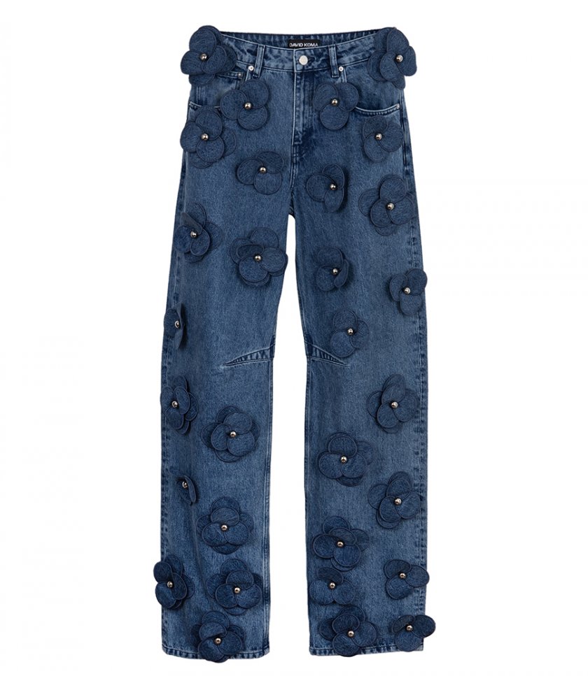 JEANS - 3D FLOWER EMBROIDERED JEANS