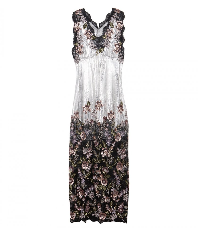 CLOTHES - FLORAL EMBROIDERED SLEEVELESS DRESS