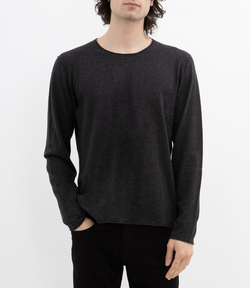 CASHMERE CREW PULLOVER LS