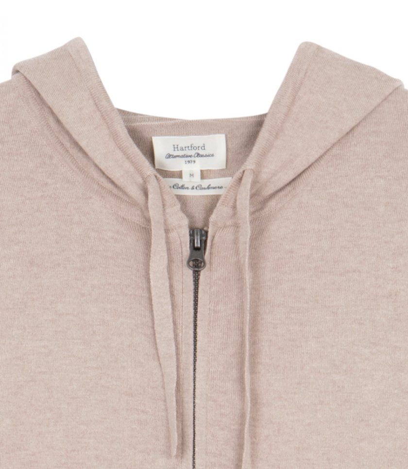 LIGHT CASHMERE HOODIE ZIP