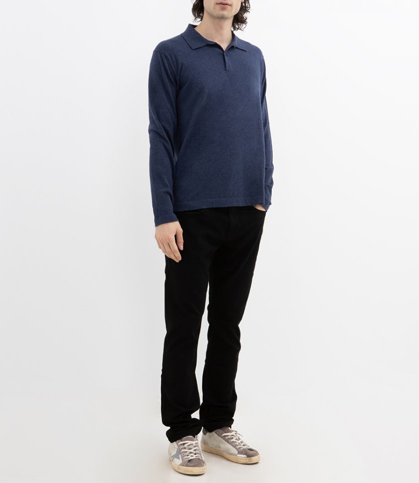 CASHMERE POLO LS