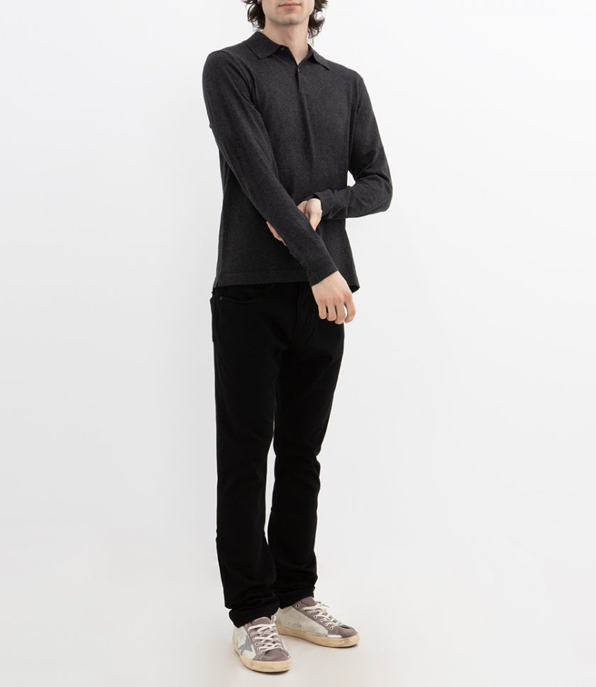 CASHMERE POLO LS