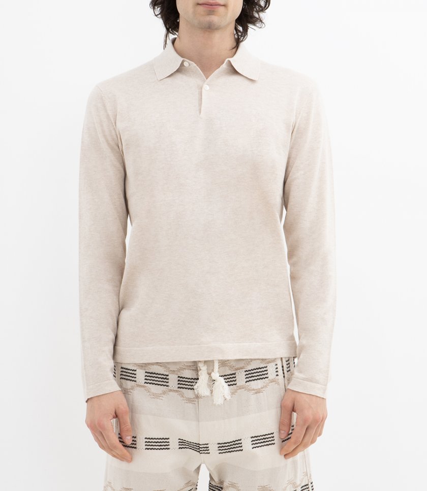 CASHMERE POLO LS