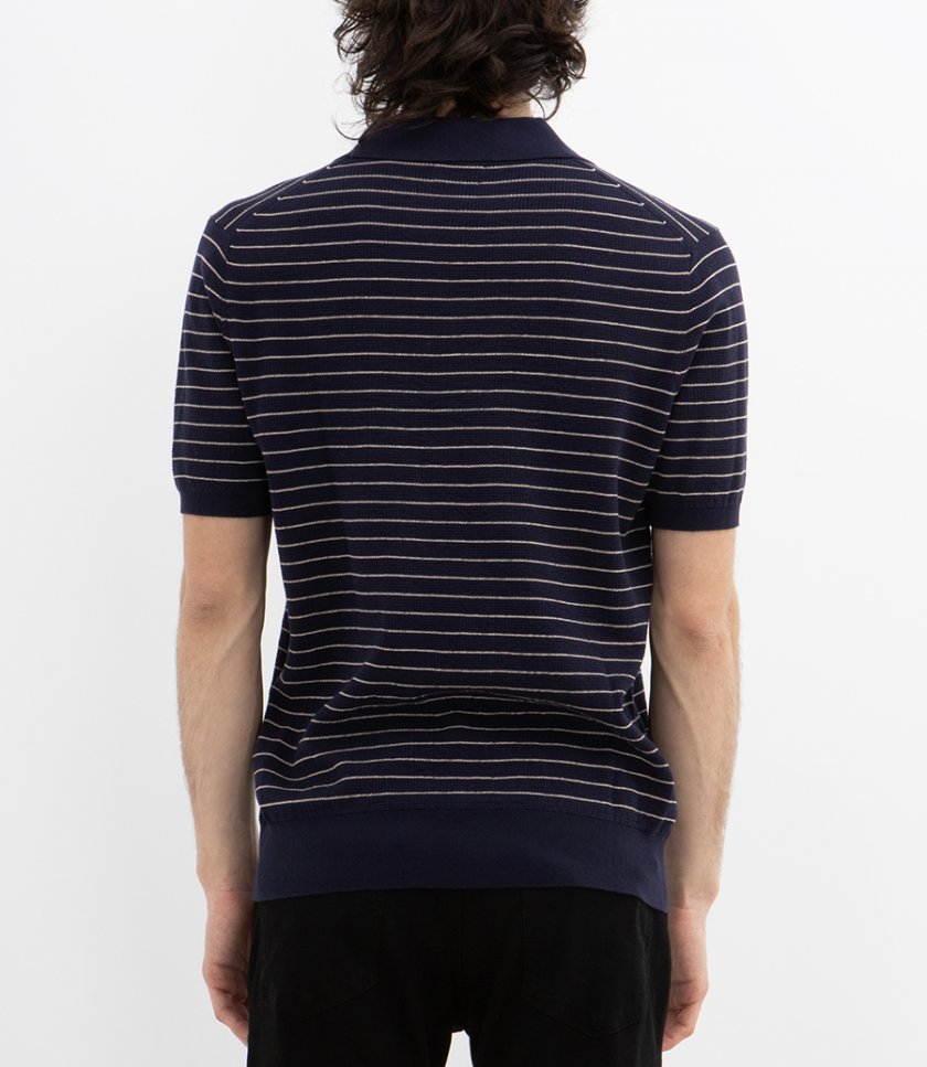WAFFLE STRIPE POLO SS