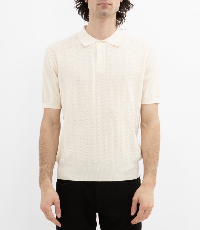 RETRO KNIT STRIPE POLO SS