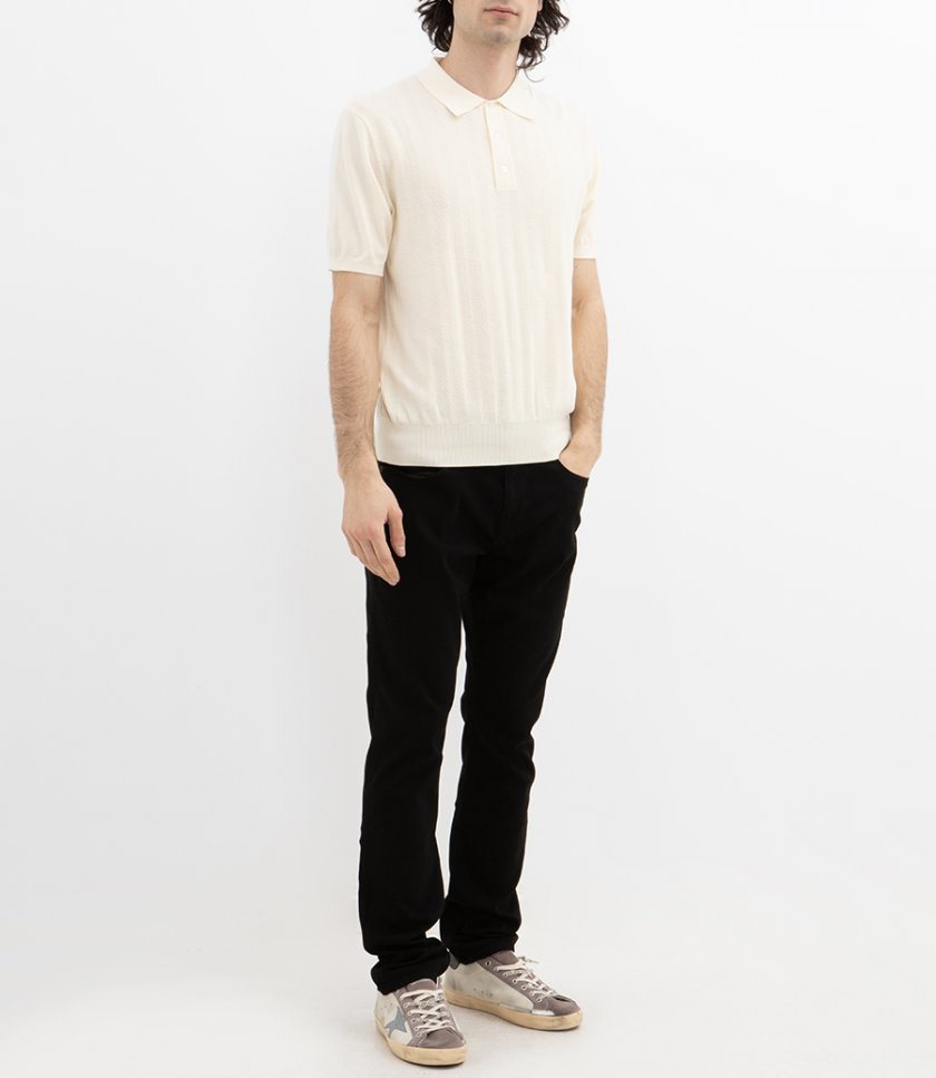 RETRO KNIT STRIPE POLO SS