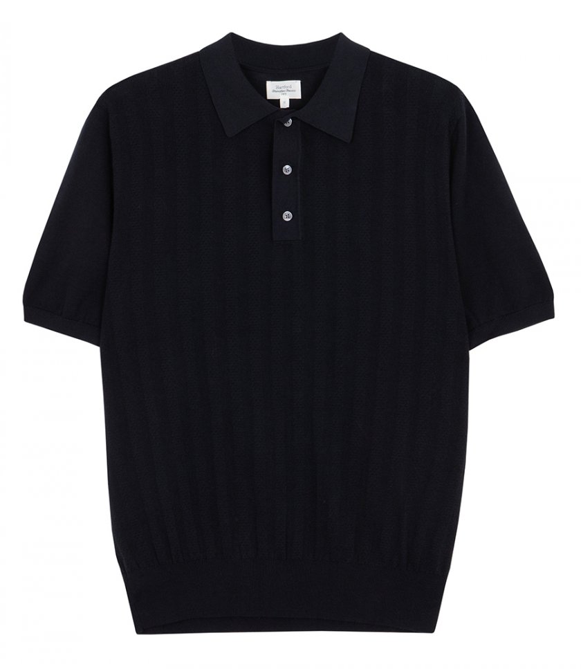RETRO KNIT STRIPE POLO SS