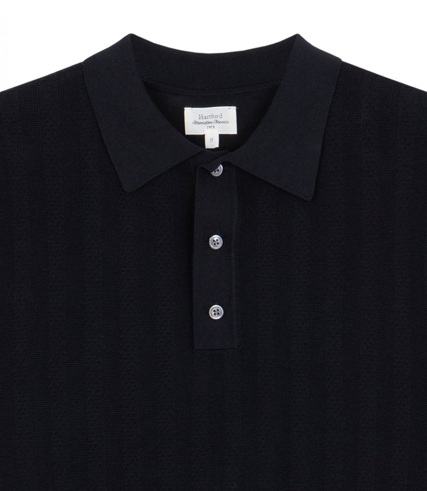 RETRO KNIT STRIPE POLO SS