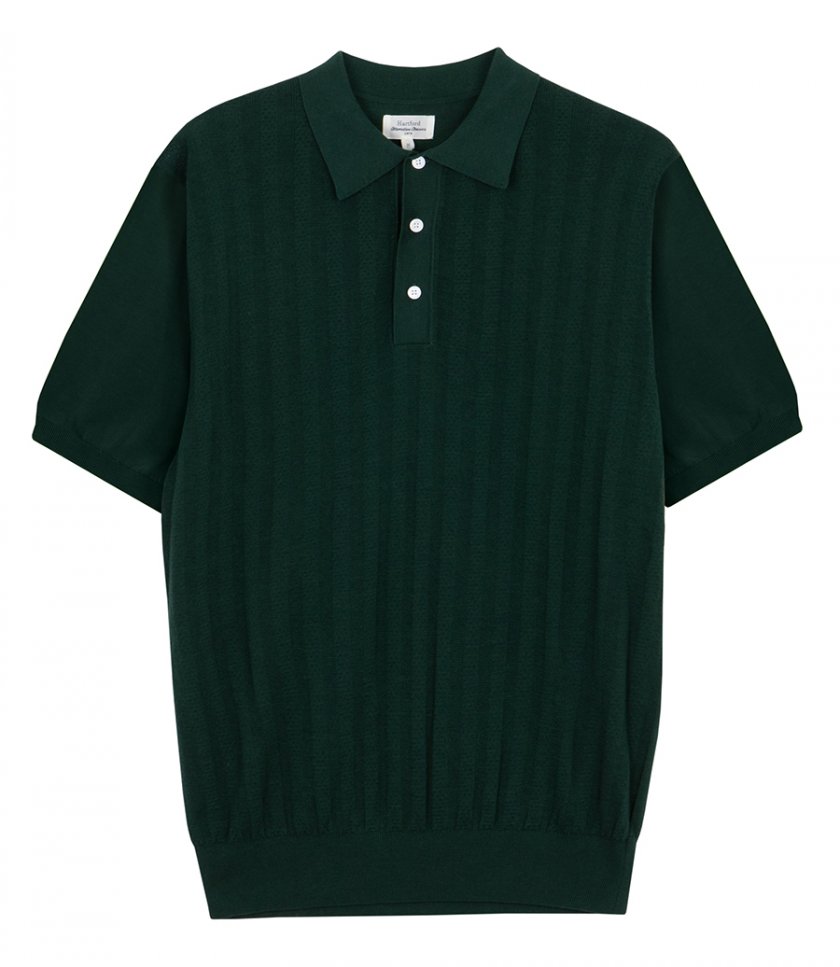 RETRO KNIT STRIPE POLO SS
