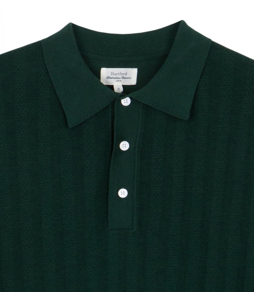 RETRO KNIT STRIPE POLO SS