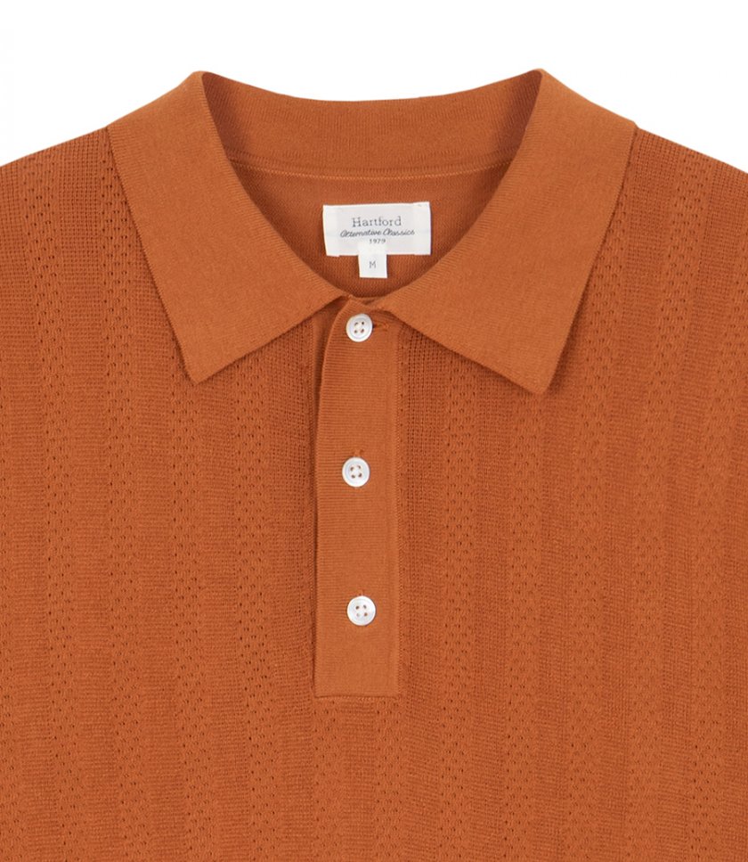RETRO KNIT STRIPE POLO SS