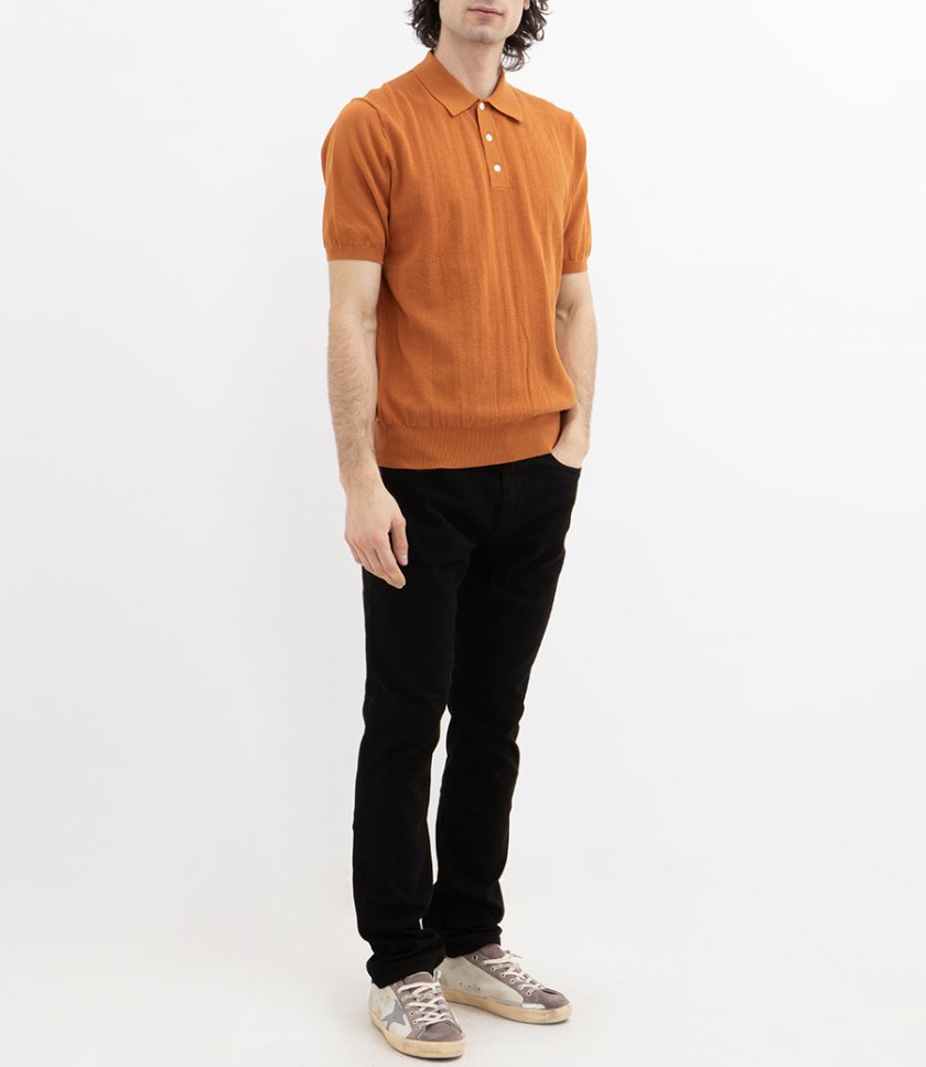 RETRO KNIT STRIPE POLO SS