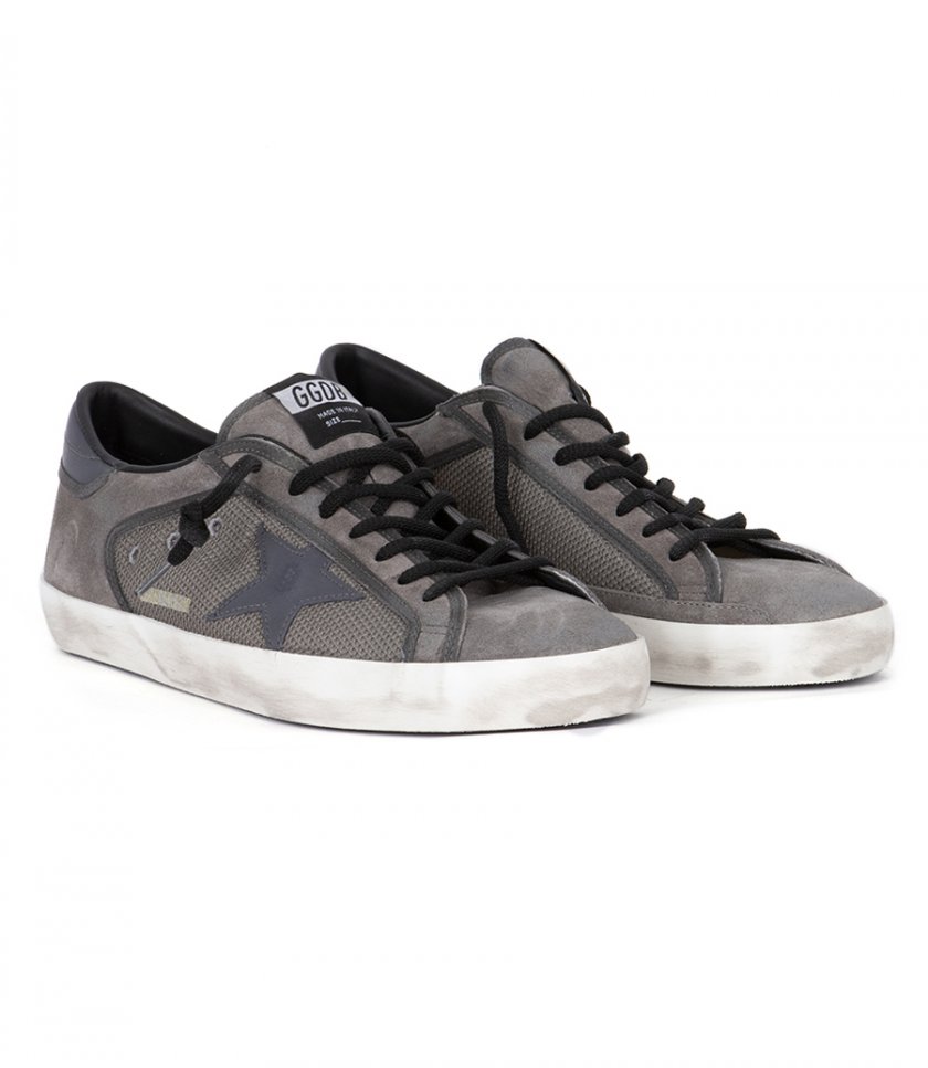 GREY LEATHER STAR SUPER-STAR MESH