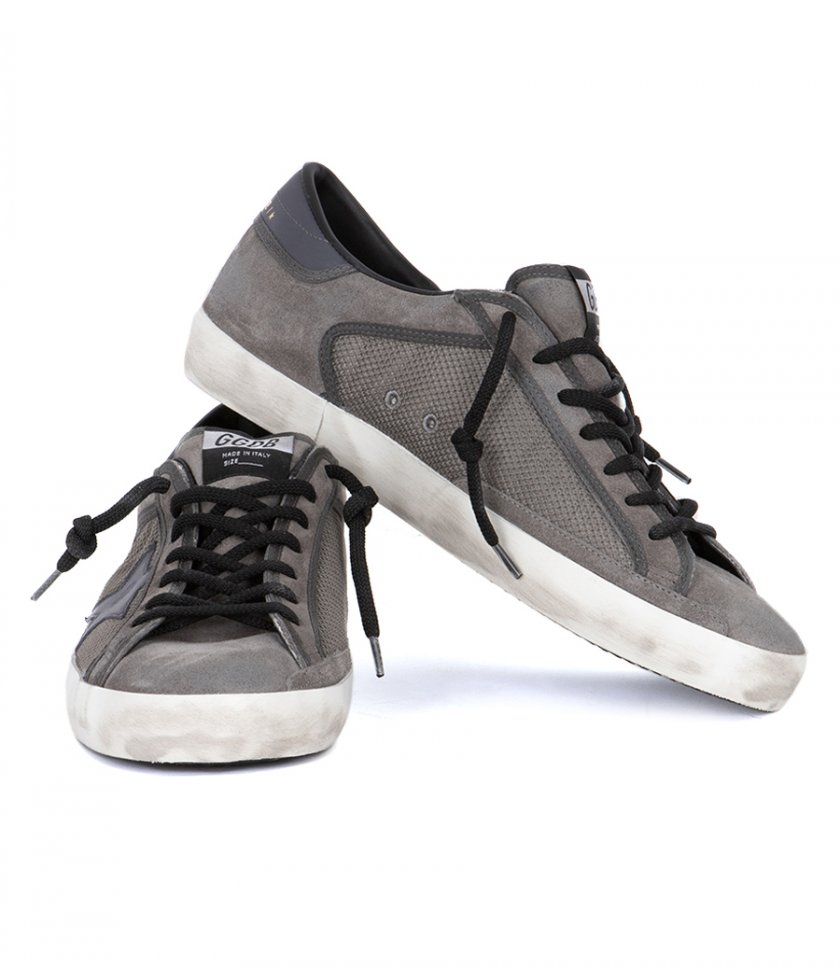 GREY LEATHER STAR SUPER-STAR MESH
