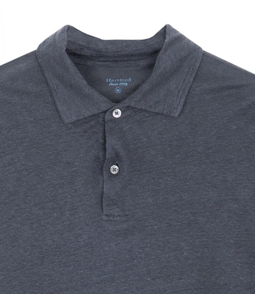 LINEN POLO SS