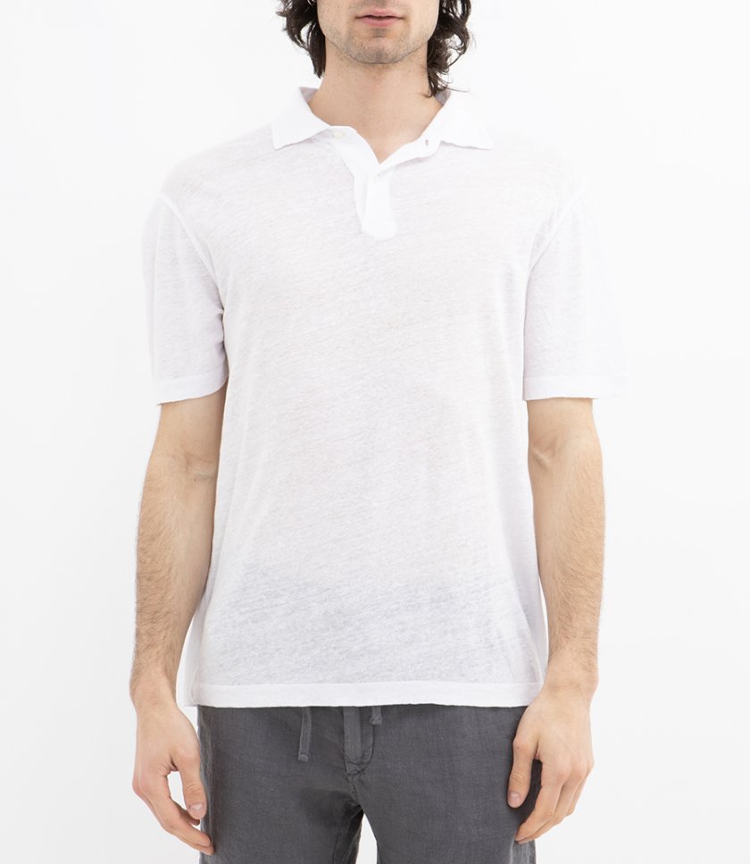 LINEN POLO SS