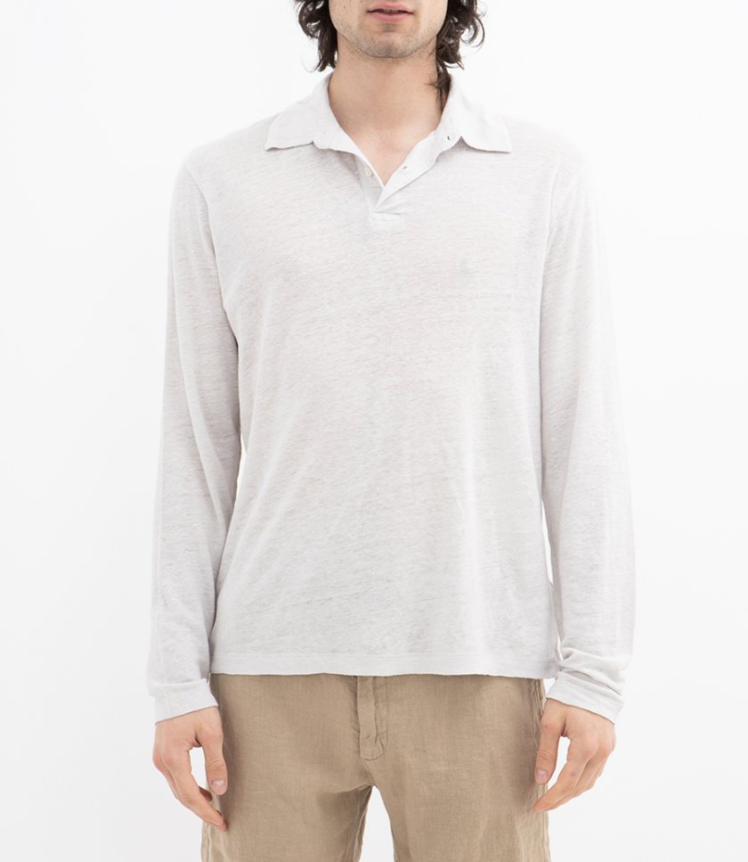 LINEN POLO LS
