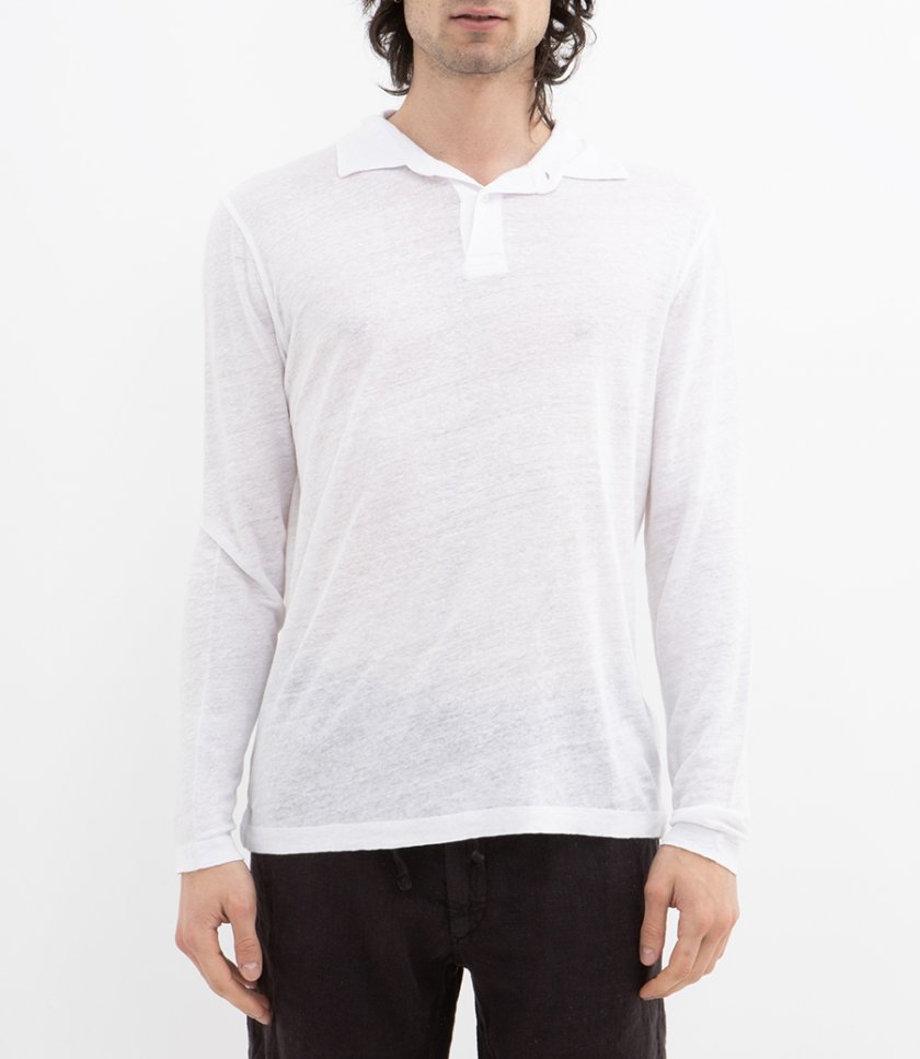 LINEN POLO LS