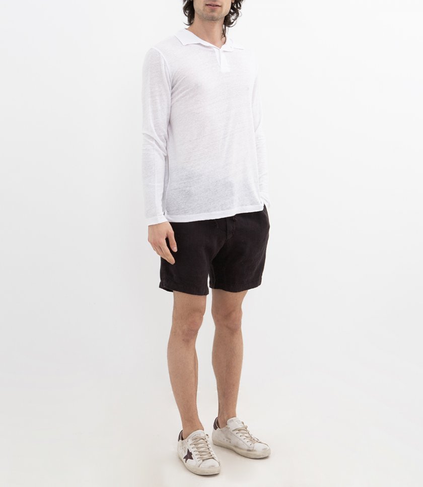LINEN POLO LS