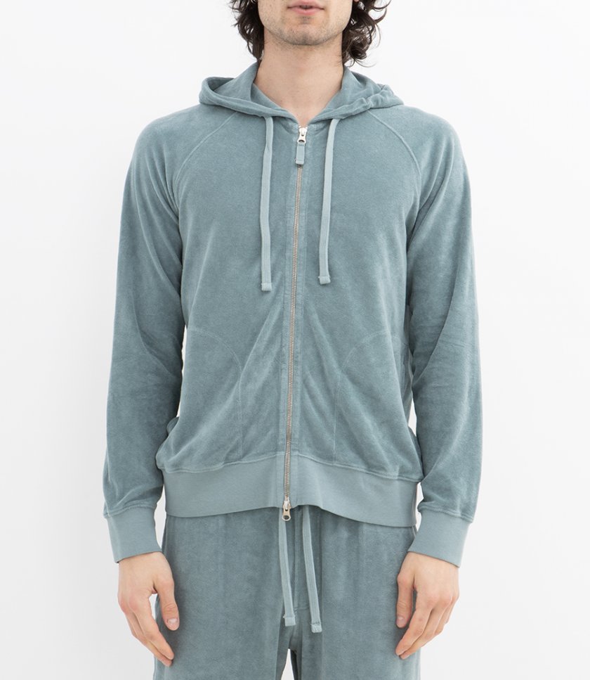 TOWELLING HOODIE ZIPPER