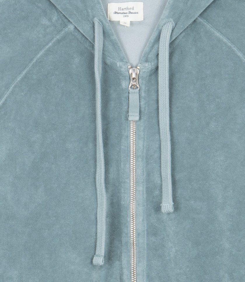 TOWELLING HOODIE ZIPPER