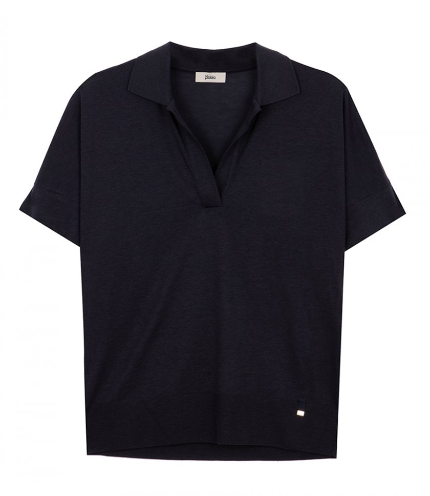 HERNO - POLO IN GLAM KNIT EFFECT